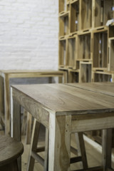 Minimal style interior of empty cafe