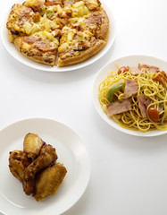 Pizza Spaghetti  Chicken Barbecue