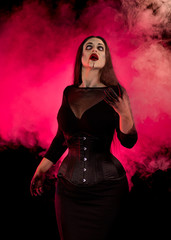 Portrait of a pale gothic vamp