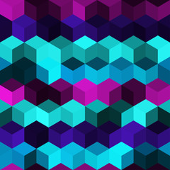 Hexagon grid seamless vector background. Stylized polygons bauhaus corners geometric design. Trendy colors hexagon cells pattern for card or cover. Hexagonal shapes modern backdrop.