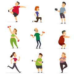 sports people in the flat style.