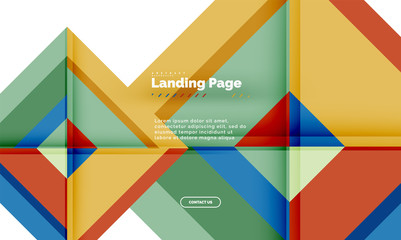 Square shape geometric abstract background, landing page web design template