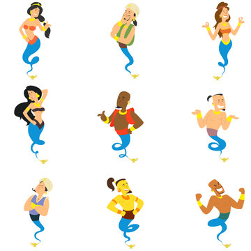 cartoon characters of gin isolated