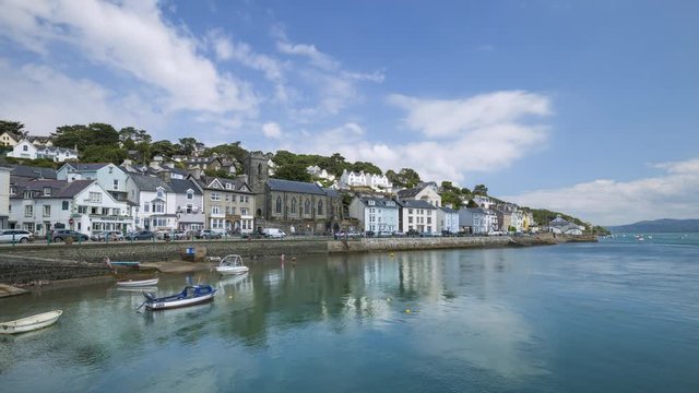 Welsh Coastal Town at Bright Suny Day