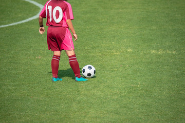 Obraz premium 女子サッカー試合風景