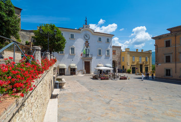 San Gemini (Italy) - The very nice medieval hill town in Umbria region, province of Terni, in a summer sunday morning. Here a view of historic center.