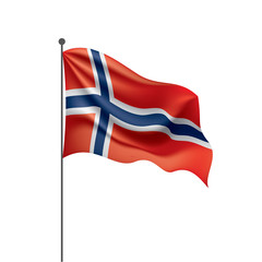 Norway flag, vector illustration on a white background