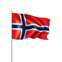 Norway flag, vector illustration on a white background