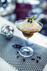 Ice coffee from the whipped cream on the bar