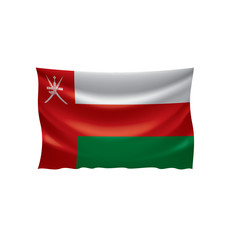 Oman flag, vector illustration on a white background