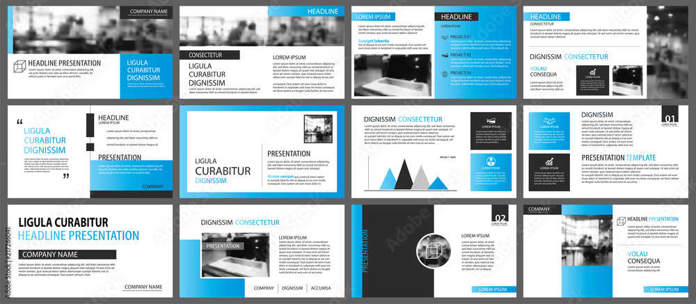 Poster blue and white element for slide infographic on background. presentation template. use for business 