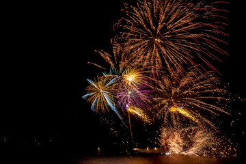 Annual summer fireworks event at Scheveningen beach in Den Haag, The Hague, Netherlands, Europe