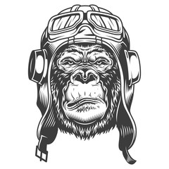 Serious gorilla in monochrome style © DGIM studio