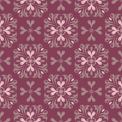 Seamless background. Floral purple red pattern