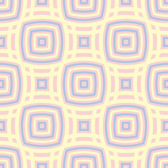 Geometric seamless pattern. Pale pink background with blue and beige elements