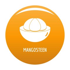 Mangosteen icon. Simple illustration of mangosteen vector icon for any design orange