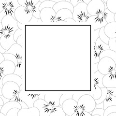 Pansy Flower Outline Banner Card