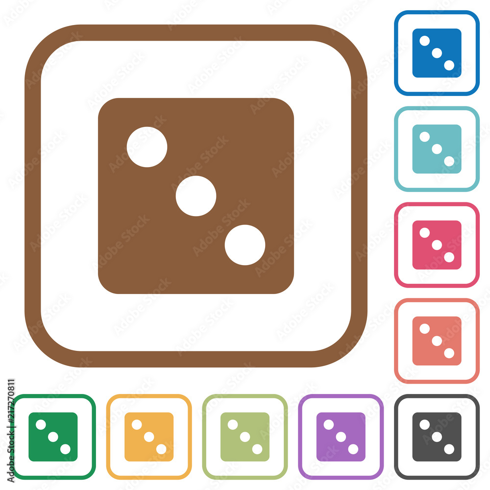 Poster dice three simple icons