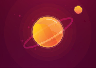 The desert in Solar System vector illustration background