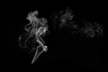 movement of smoke on black background, smoke background,
