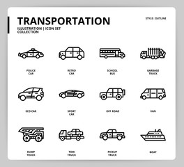 Transportation icon set