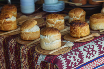 Traditional Turkish style made bread, bakery broducts