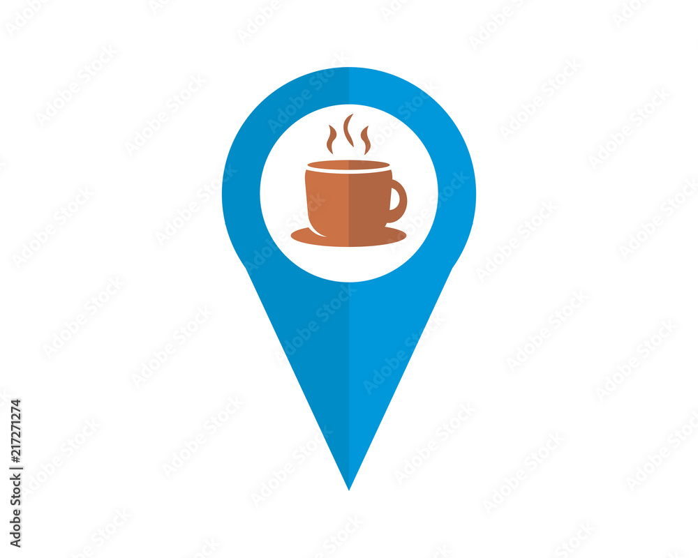 Canvas Prints coffee marker map icon symbol logo image vector pin locate