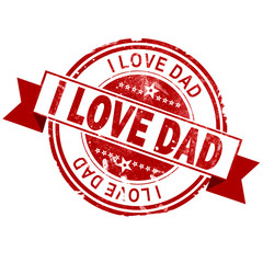 I love dad red vintage stamp