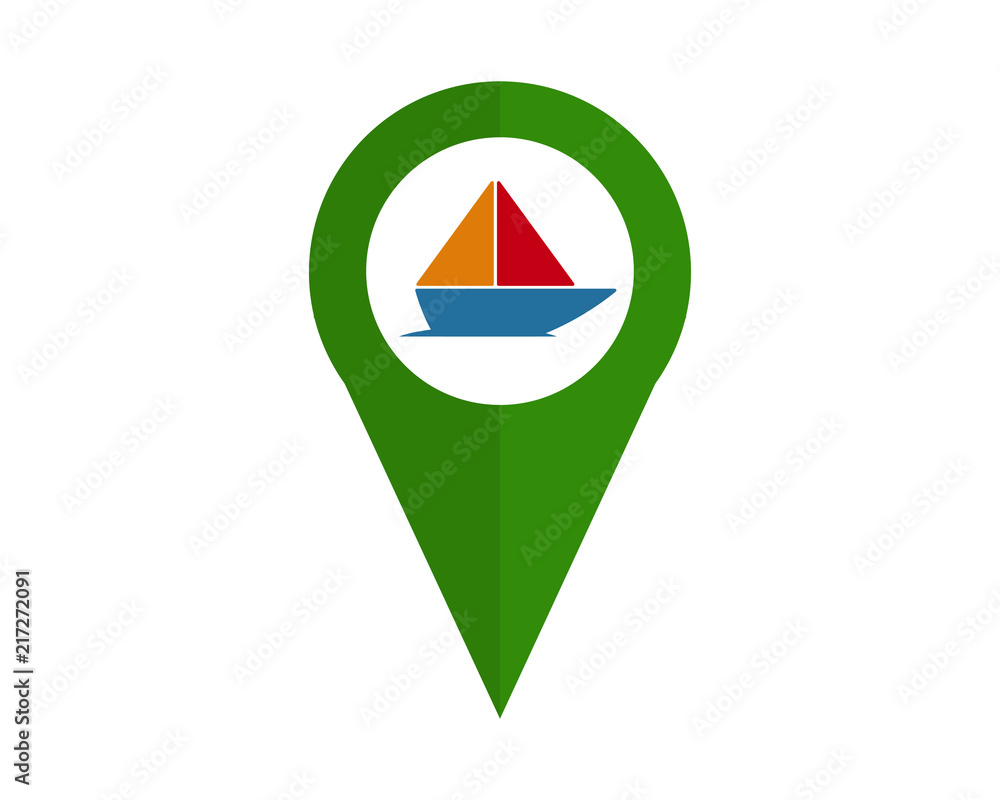 Canvas Prints boat marker map icon symbol logo image vector pin locate