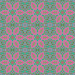 Seamless abstract pattern kaleidoscopic mosaic ornamental print