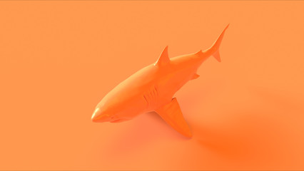 Orange Great White Shark 3D illustration 3d render