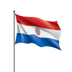 Paraguay flag, vector illustration on a white background