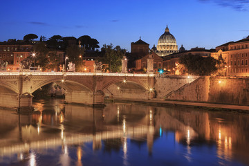 Fototapeta na wymiar Sunset in Rome, Italy capital