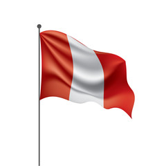 Peru flag, vector illustration on a white background