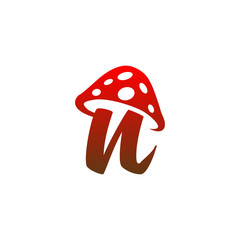 n Letter lowercase mushroom logo icon vector