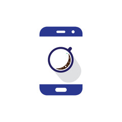 coffee with smart phone logo icon vector template