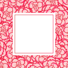 Pink Begonia Flower, Picotee First Love Banner Card
