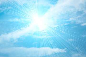 The sun shines, looking far out of sight.