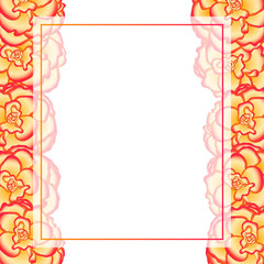 Begonia Flower, Picotee Sunburst Banner Card Border