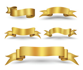 Fototapeta premium Gold ribbon banner