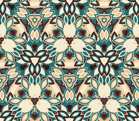 Tissu par mètre Tuiles marocaines Modèle sans couture. Composé de formes abstraites colorées. Utile comme élément de conception pour la texture et les compositions artistiques.