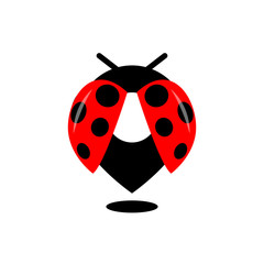 Ladybug pin location logo icon vector