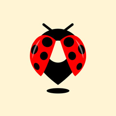 Ladybug pin location logo icon vector