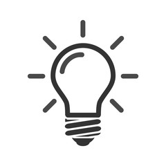 Light Bulb line icon vector isolated on white background, Idea sign and thinking concept