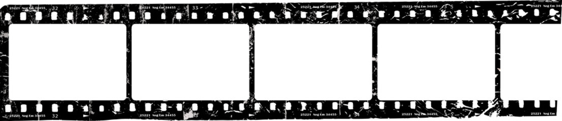grungy film strip, blank photo frames, free space for pictures,vector,fictional artwork 