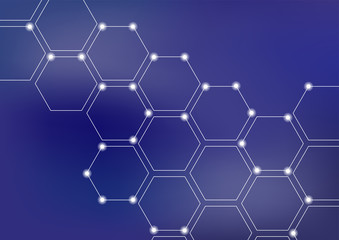 Neural network or blockchain vector illustration background