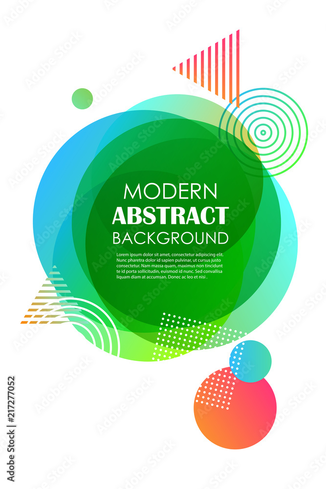 Poster abstract green gradient geometric pattern design and mobile background. use for vector modern circle
