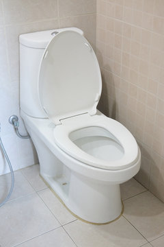 Close-up of toilet bowl