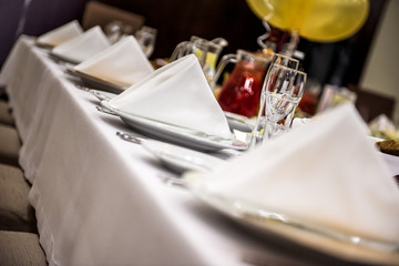 Table appointment at restaurant close-up