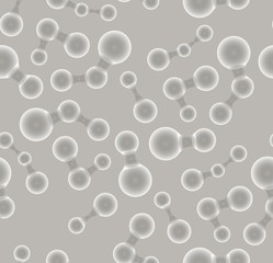 stylized molecules field seamless pattern in silver shades